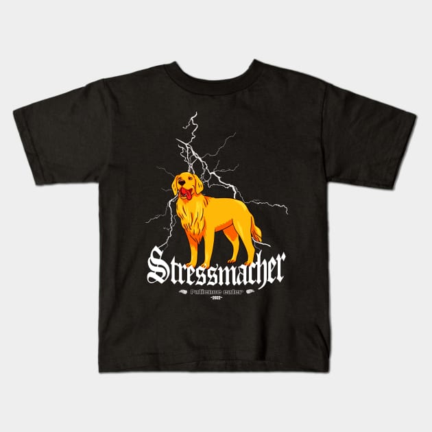 dog golden retriever Stressmacher love Kids T-Shirt by design-lab-berlin